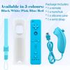 OSTENT Motion Sensor Remote Controller + Wired Nunchuck Combo Compatible for Nintendo Wii Console Color Blue