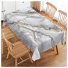 Walmsco Tablecloth Grey Gold Marble Print Decor For Dining Room Kitchen Rectangular Table Cover 132 * 178cm