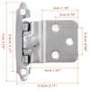 20PCS 3/8"Inset Kitchen Cabinet Hinges Self Closing Face Mount Cupboard Hinges