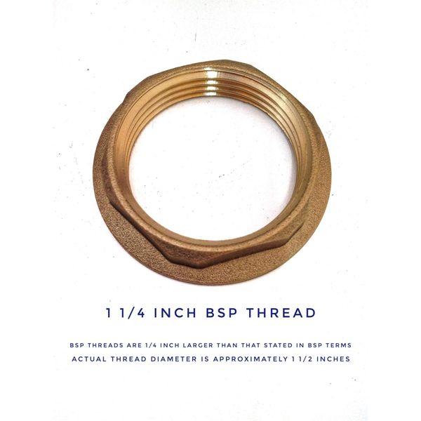 1 1/4 inches BSP Flanged Basin Waste Brass Backnut