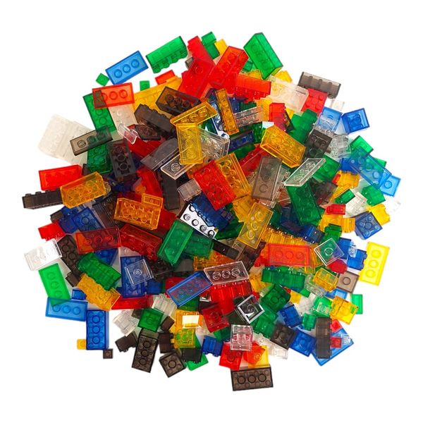 Q-Bricks Transparent Building Bricks Set - 300-Piece Crystal-Clear Edition - Includes Reusable Storage Container - Fully Compatible with Other Brands