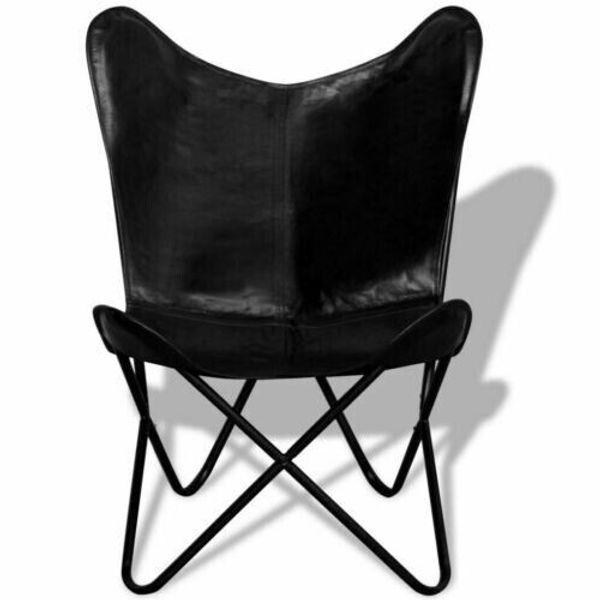 Black Handmade Leather Butterfly Chair Living Room Chairs Office chair