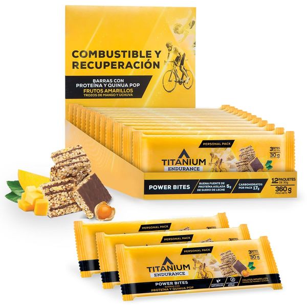 TITANIUM Energy Bars with Protein for Running, Cycling, Camping - Made of Quinoa, Fruit and Chocolate (12 Count) - Whole Foods - Energy Bites - Healthy Snacks for Breakfast - 120 Calorie, Gluten Free