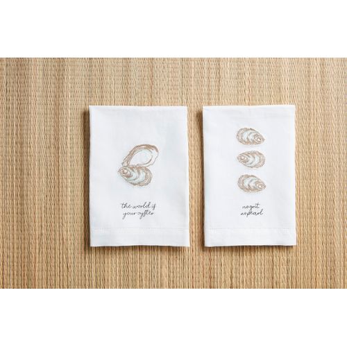 Mud Pie No Oyster Embroidery Towel; 21" x 14"