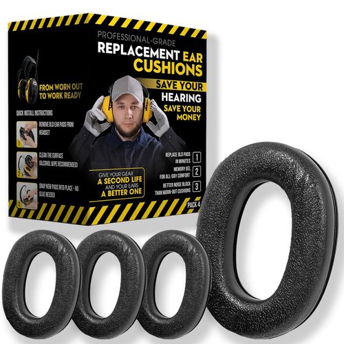 for 3M WorkTunes Replacement Ear Pads Headphones Connect Hearing Protection with Noise Cancelling Radio Ear Muffs AM/FM Bluetooth Headset Protective Earmuffs Shooting Ear Protection Mowing (Pack 4)