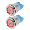 ECSiNG 2x 12V 19mm Waterproof Flash Buzzer LED Flash Alarm Intermittent Indicator Light for Electrical Control Panel