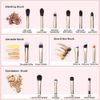 Jessup Professional Eye Makeup Brushes Set Natural-Synthe