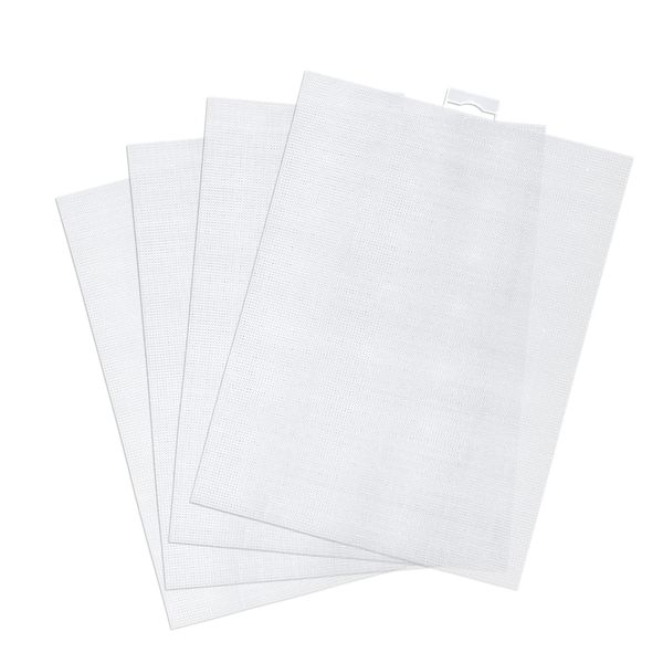 4pcs Plastic Mesh Canvas Sheets, 14 CT Clear Plastic Mesh Canvas Sheets for Embroidery Making, Cross Stitch Plastic Aida Mesh Screen for Crafts DIY Crochet Projects (11x8.2 inch)