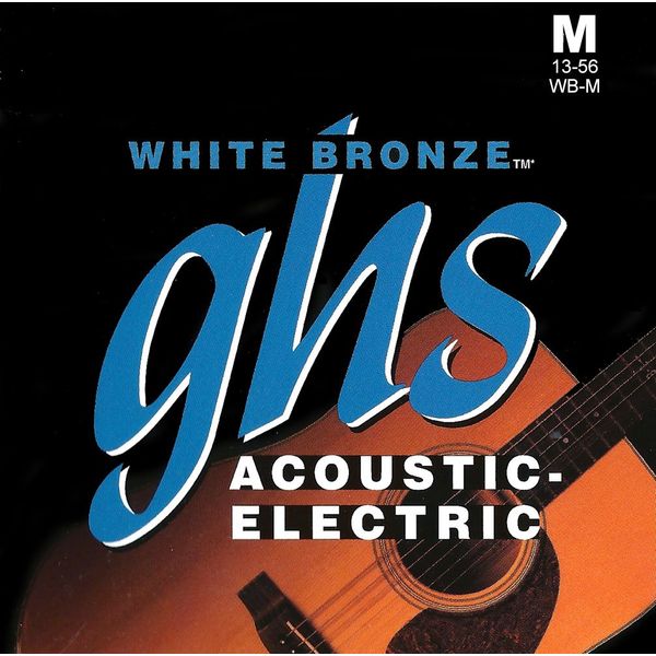 GHS White Bronze - WB-M - Acoustic/Electric Guitar String Set, Medium, .013-.056