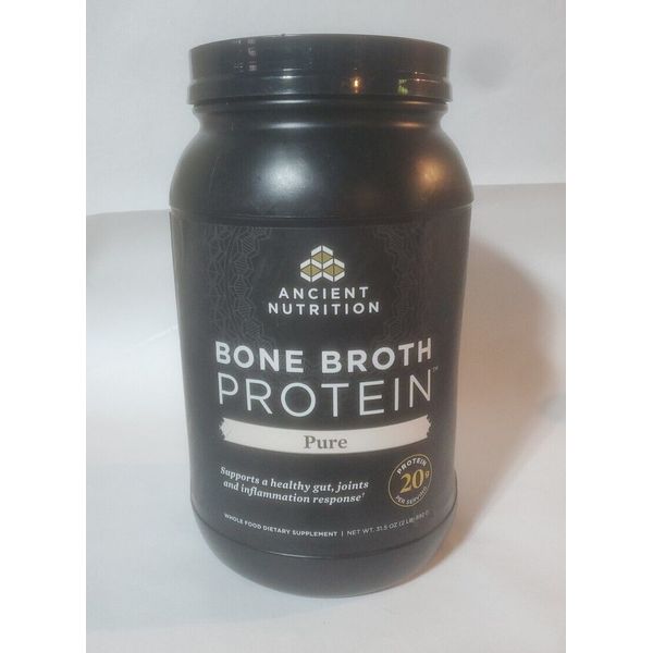 Ancient Nutrition Bone Broth Protein Pure 40 SVG 31.5 oz 892 Grams Powder