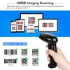 WoneNice Wireless 1D 2D Barcode Scanner with Stand, Automatic Handheld QR Code Scanner CMOS Image Bar Code Reader with USB Receiver for Computer POS Supermarket Library Supports Screen Scaning, Black