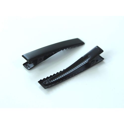 ALL in ONE DIY Hair Clip Kit: Black Assorted Size Flat Single Prong Metal Alligator Clip 35mm 46mm 60mm (30pcs)