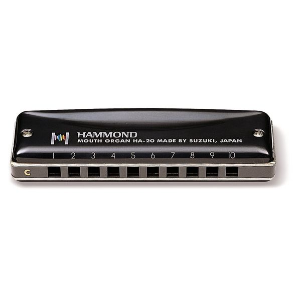 Suzuki Diatonic Harmonica Hammond HA-20 key of LowF,Black