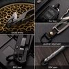 FEGVE D Ring Keychain, Side Pushing Small Titanium Key Chain Ring for Car Home Keys (Black D Ring)