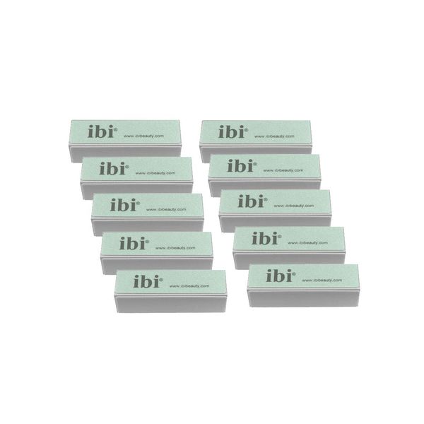 IBI Shining Nail Buffer Block | 2 Sides Blue for Buffing & 2 Sides White for Shinning (10PCS)