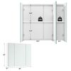 Bathroom Wall Cabinet with 3 Mirrored Doors and Adjustable Shelf
