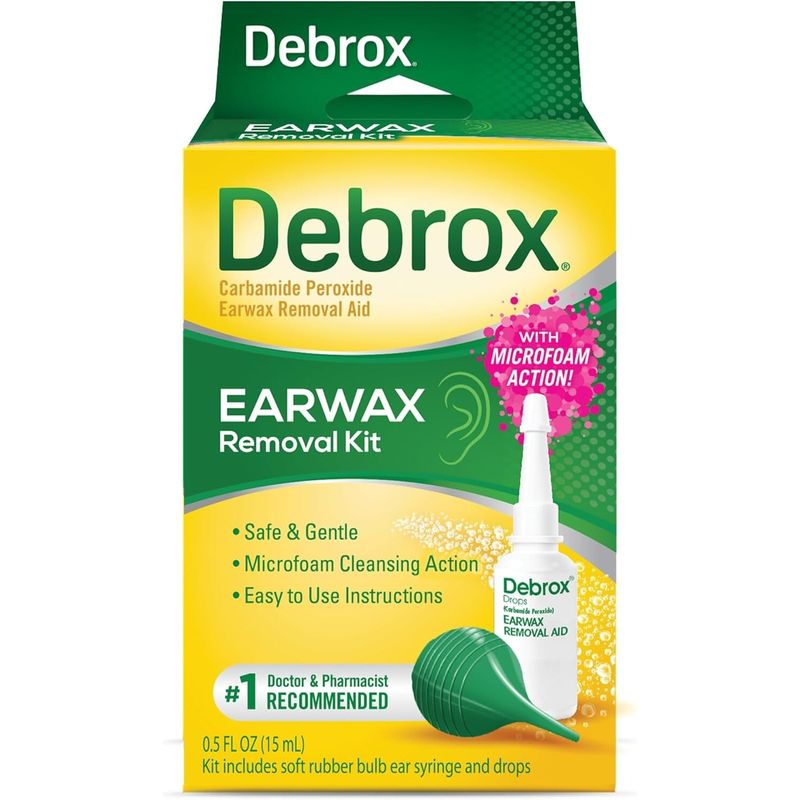Debrox Ear Wax Removal Drops, Gentle Microfoam Ear Wax Remover, 0.5 Fl ...