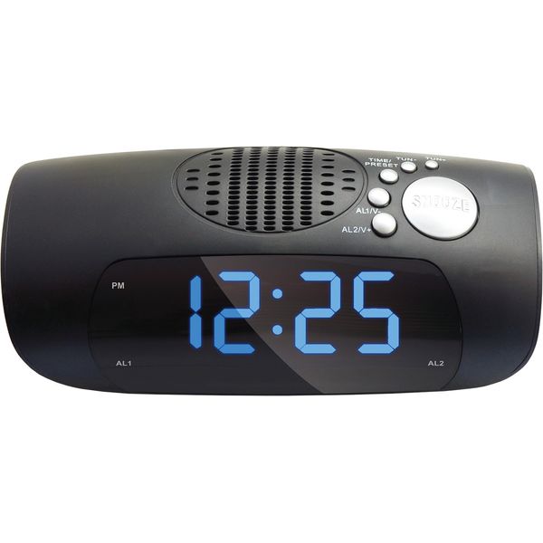 EUROSTAR CR9012  Dual Alarm AM/FM Clock Radio, Black