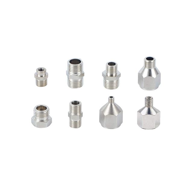 ROSEMARY 8 Pieces Airbrush Flexible Adapter Fitting Connector Set for Compressor and Airbrush Hose