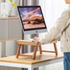 Lap Desk Bamboo Folding Bed Desk Adjustable Portable Tray Stand, 21"x13"