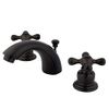 Kingston Brass KB945AX Victorian Mini Widespread Lavatory Faucet with Metal Cross Handle, Oil Rubbed Bronze,4-Inch Adjustable Center