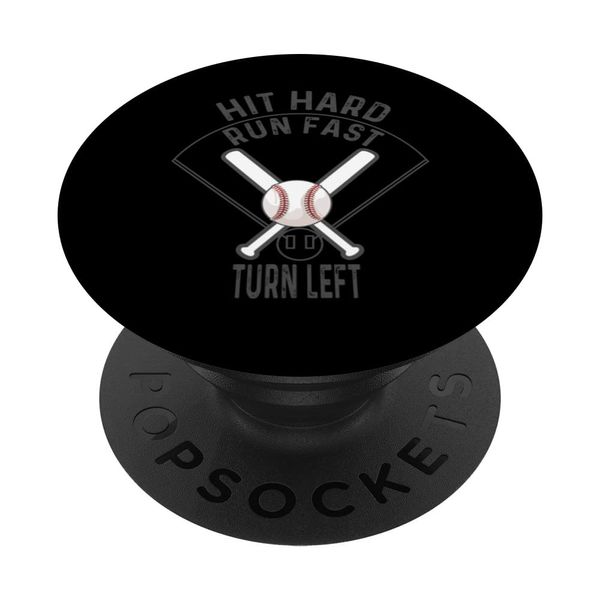 Baseballsport - Hit hard, run fast, turn left Baseball PopSockets mit austauschbarem PopGrip