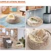 Faux Fur Cuddler Round Comfortable Self Warming Cat Bed, Machine Washable, Waterproof Bottom