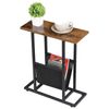 2X Narrow Side Table for Small Spaces End Table Magazine Table w/ Storage Holder