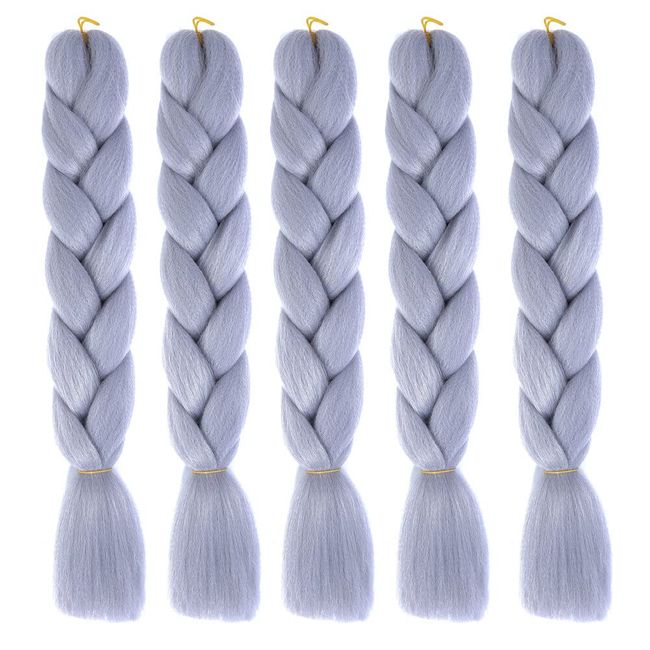 5 Stücke Ombre Jumbo Braid Haarverlängerung Kunsthaar Braids Extension, 24 Zoll Kanekalon Haar Flechten Extensions Pferdeschwanz Verlängerung,Für Crochet Twist Flechten Haar