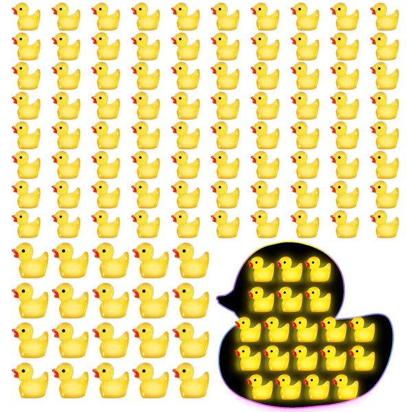 FIHODONE 120 Stück Mini Enten Resin, Ente zum Basteln, Kleine Enten, Mini Figuren Duck, Miniatur Duck, Kleine Figuren Minienten für Baby Aquarium, Bonsai Spiel