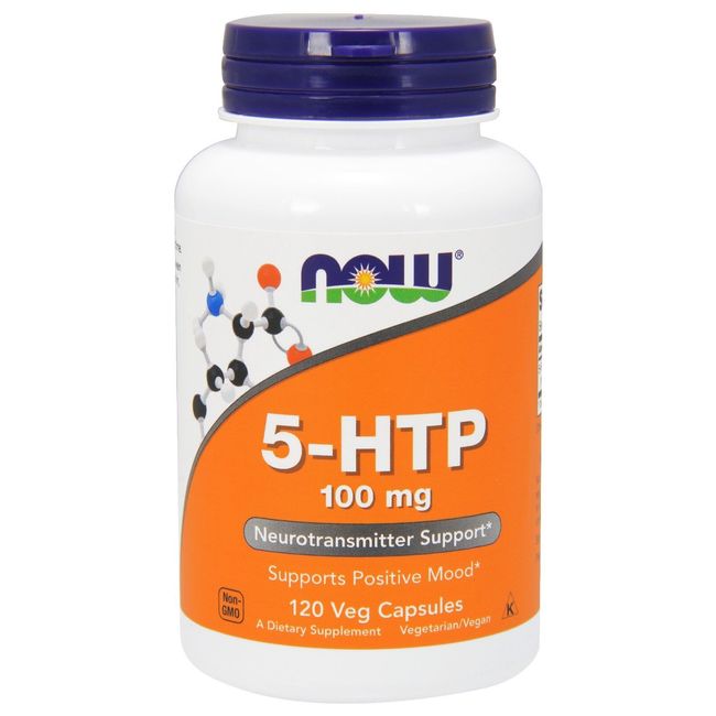 NOW Foods 5-HTP, 100 mg, 120 Veg Capsules - Neurotransmitter & Mood Support