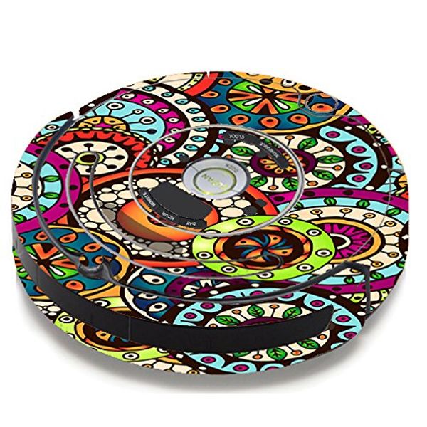 Skin Decal Vinyl Wrap for iRobot Roomba 650 655 Vacuum/Ethnic Circles Pattern