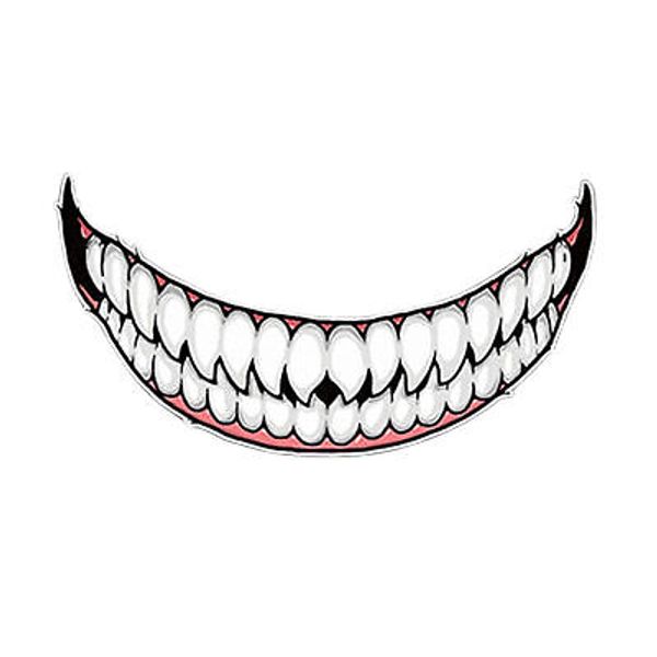 Motorcycle Helmet Stickers Evil Smile Large Mouth Car Truck Bumper Toolbox Decal