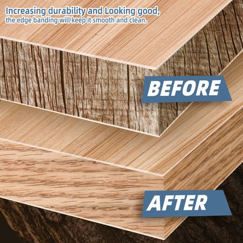 ZYJT Red Oak Wood Veneer, 12 inch x 25ft Wood Edge Banding Pre-glued Flexible, Veneer Tape Banding for Cabinet Repair Furniture Restoration