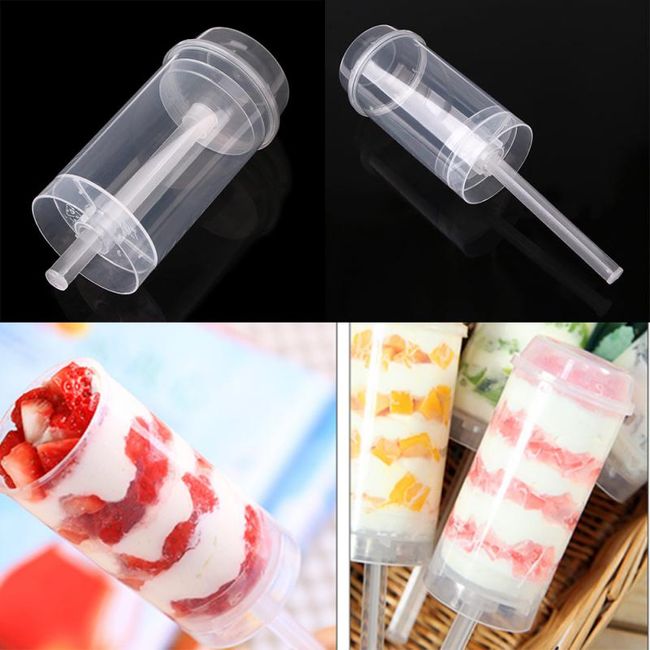 Clear Cake Push Up Pop Container, Push Pop Containers For Cupcakes, Cake  Ice Cream Mold