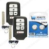 2 Remote For 2016 2017 2018 Honda Pilot Keyless Entry Car Key Fob