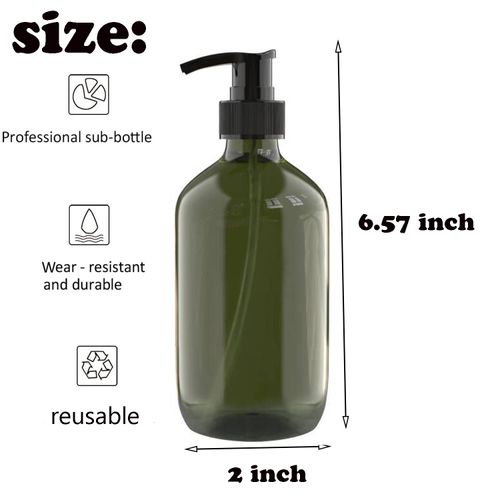 6 PCS 10 OZ Pump Bottle Plastic Pump Lotion Dispenser Empty Bottles Refillable Plastic Containers for Shampoo Lotion Body Wash, Creams, Moisturizer, Massage Oil, Multicolor
