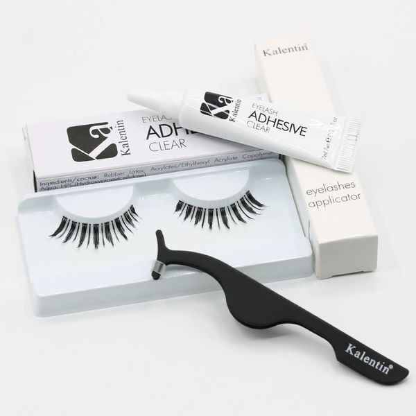 KALENTIN, Nilo Strip Lash + Eyelash Clear Adhesive + Lash Applicator, Party, Makeup