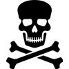 Skull and Crossbones Sticker for Car/Window/Wall (Red Gloss)
