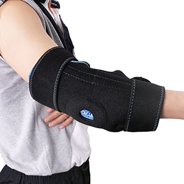 LotFancy Elbow Ice Pack, Reusable Gel Pack with Brace Wrap, Hot Cold Therapy Compress for Tendonitis and Golfers, Tennis Elbow, Arthritis, Bursitis, Sports Injuries Pain Relief