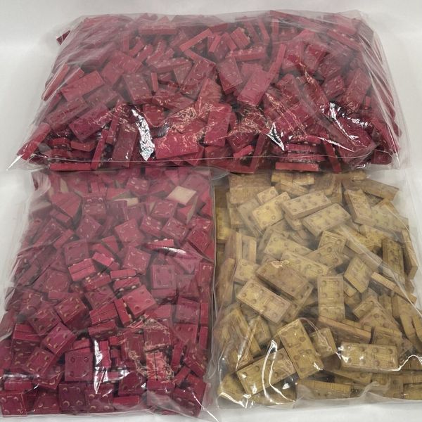 Vintage American Bricks Wooden Building Blocks Red Brown 1-POUND Random Mix