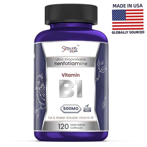 500mg Benfotiamine Vitamin B1 High Potency 120 Capsules