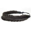 BOBIYA Wide Fishtail Synthetic Hair Braided Headband Classic Chunky Plaited Braids Elastic Stretch Hairpiece Women Girl (Deep Brown)