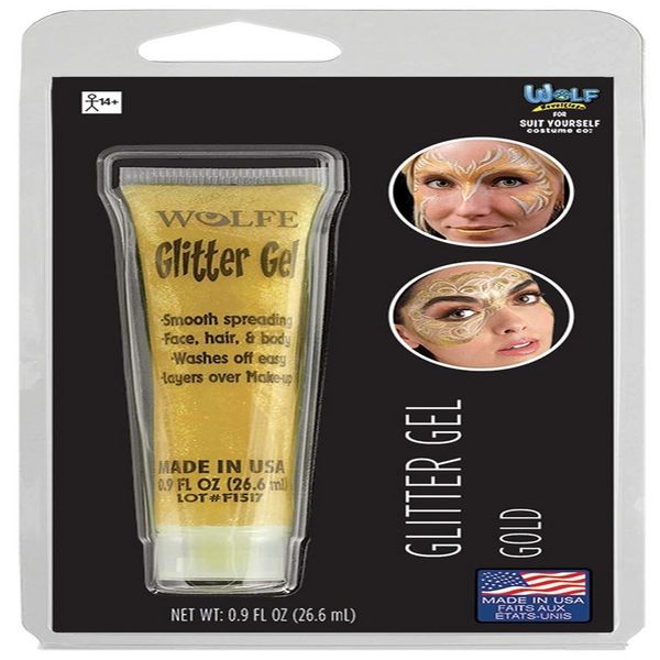 Amscan Glitter Makeup Gel - .90 oz., Gold - 1 Pc.