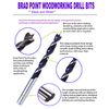 20Pcs 1/4" Inch Wood Brad Point Drill Bit Set Spur Point Woodworking Drill Bits