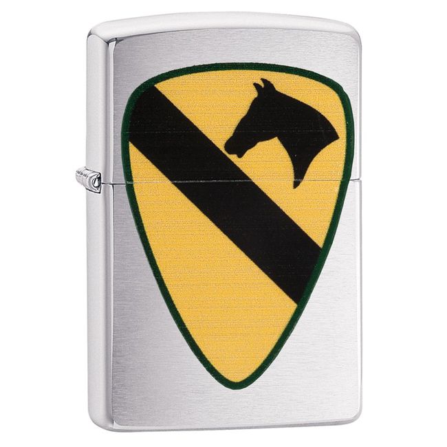 Zippo US Army 1st Calvary Brushed Chrome Pocket Lighter