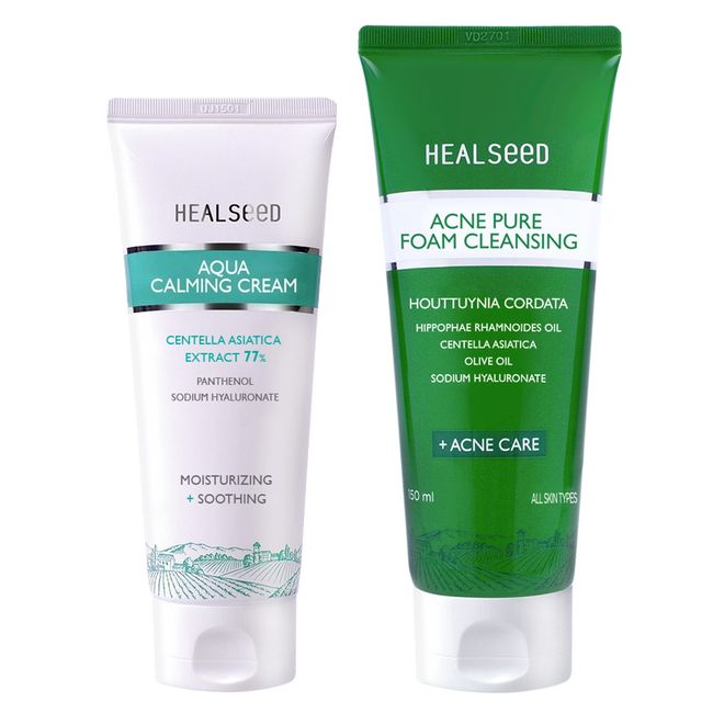 Healseed Pure Clean Foam Cleansing 150ml + Aqua Calming Cream 60ml Set, 3 sets
