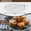 Herogo Cooling Rack Set of 2, Stainless Steel Round Wire Oven Racks for Cooling Baking Cooking Steaming, Rustproof & Smooth Edge, Oven & Dishwasher Safe, Metal Silver (27cm)