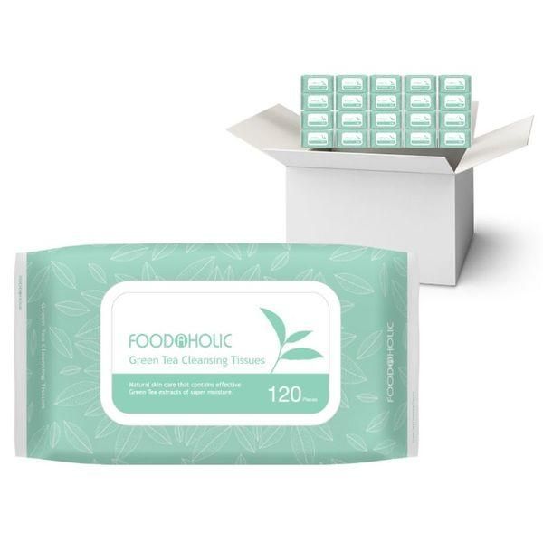 [NS Home Shopping] Foodaholic Green Tea Cleansing Tissue 120 Sheets 1 Box (20 Pieces) [31285957]