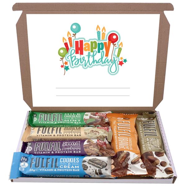 Fulfil Protein Bars & Vitamins Chocolate 6x60g Gift Box Hamper Snack Low Sugar Carbs Fulfill Bar